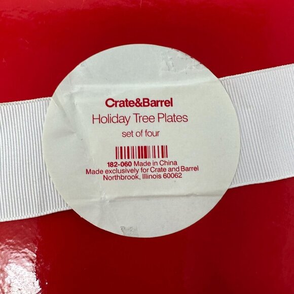 Crate & Barrel Snowflake Holiday Tree Plates Set of 4 Retro Starburst MCM - Picture 5 of 10